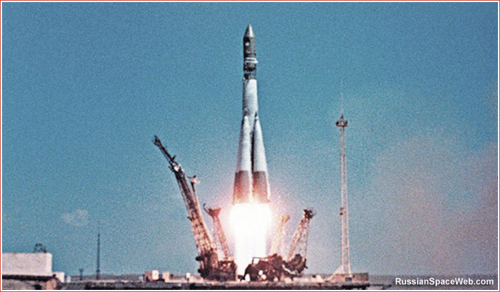 The launch of Vostok spacecraft